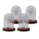 thumbnail image 1 of 4 Piezas De Vidrio Cloche Dome Clear Holder Tabletop Ornament Mini Bell Jar Dome Dark Brown, 1 of 3