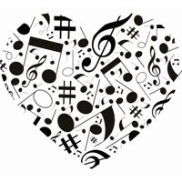 Rienda Libre Graphics - Decomural Music Love Heart Ws-18066