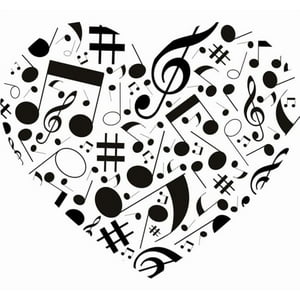 Rienda Libre Graphics - Decomural Music Love Heart Ws-18066