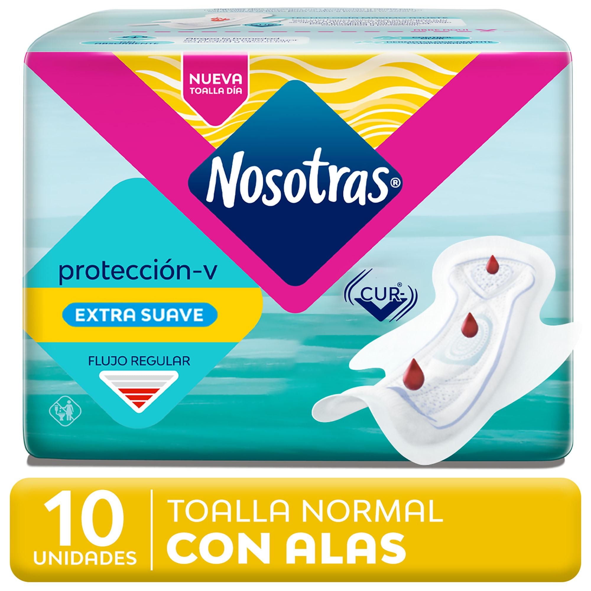 Toallas Higiénicas Con Alas Normal Tela Suave Algodón 10 Un Nosotras