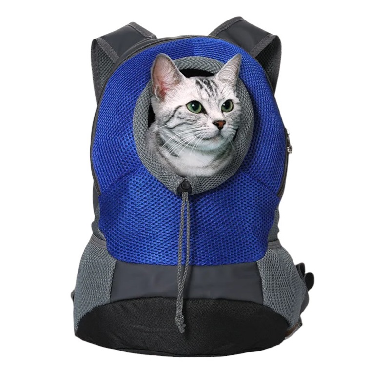 Defensor - Mochila Transportadora Para Mascotas, Perros, Gatos,Color Azul, Talla L