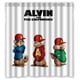 thumbnail image 1 of Cortina de ducha de Alvin y las Ardillas, juego de cortina de baño con ganchos, tamaño 66 x 72 pulgadas, 1 of 3