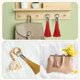 thumbnail image 5 of 4 Paquete de Llavero de Cuero con Borlas, Encanto de Bolsa para Mujeres, Naranja, 5 of 6