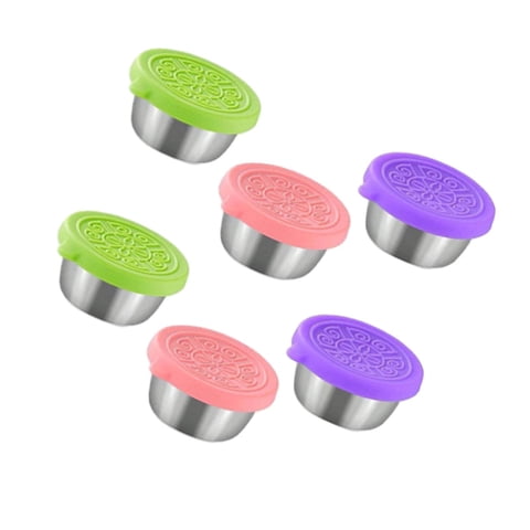 Magideal - 6 Recipientes Para Alimentos, Platos Para Mojar, Tazas De Comida Con Tapa, Cacerolas Para Alimentos, Tazas Para Condimentos Para Cafetería, Casa De Té