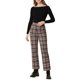thumbnail image 2 of Pantalones de Cuadros para Mujer de Cintura Alta a Cuadros Tartán para Trabajo Casual en Oficina y Uso Diario XL Marrón, 2 of 8