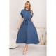 thumbnail image 2 of Maxi Vestido Largo Mujer Tela Tipo Jeans Con Mangas Premium 3373, 2 of 3