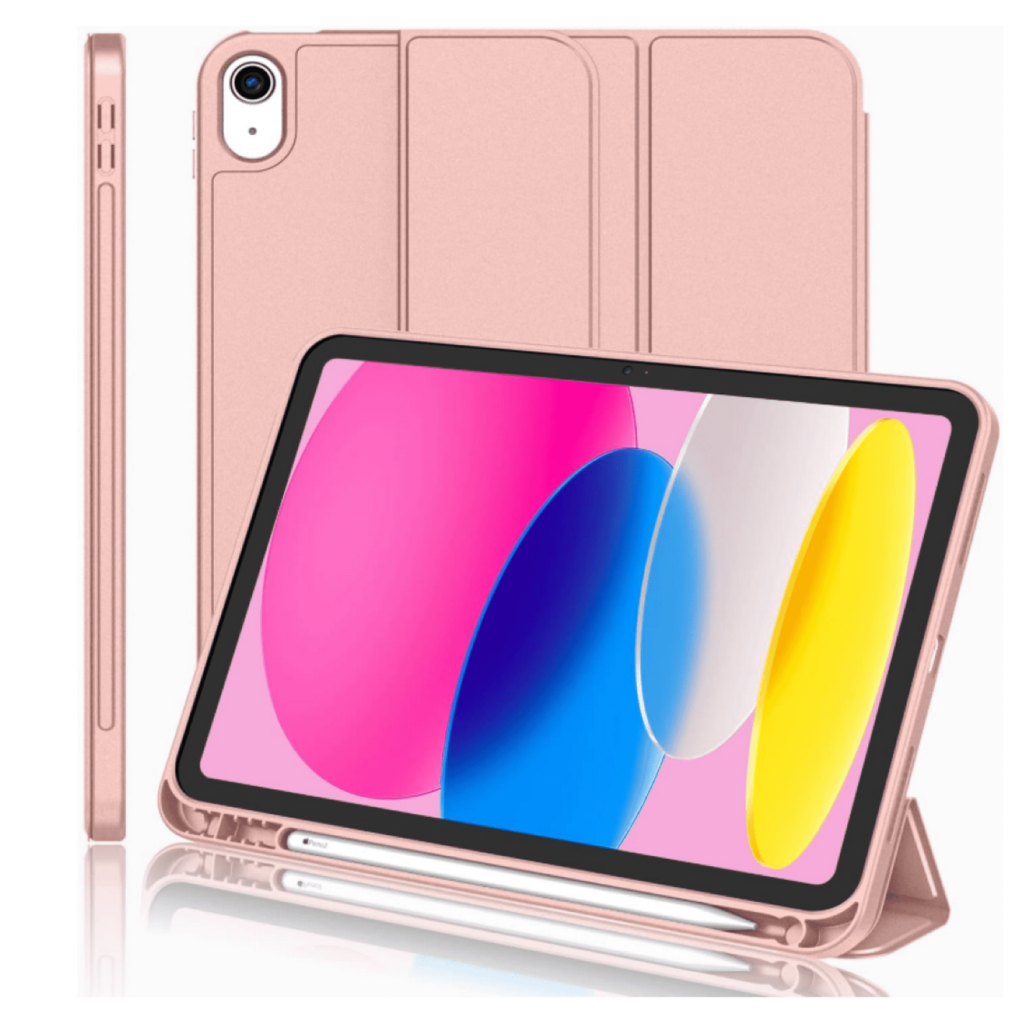 Mar Cases - Carcasa Smart Cover Ranura Para Ipad A16 11th 2025 Rosado
