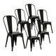 thumbnail image 1 of Pack 6 Sillas Comedor Terraza Restaurante Apilables Metal Industrial Tolix Negras, 1 of 8