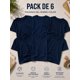 thumbnail image 2 of Pack 6 Poleras De Niños Cuello 100% Algodon Cuello Redondo Azul Marino 10 Lisa, 2 of 3