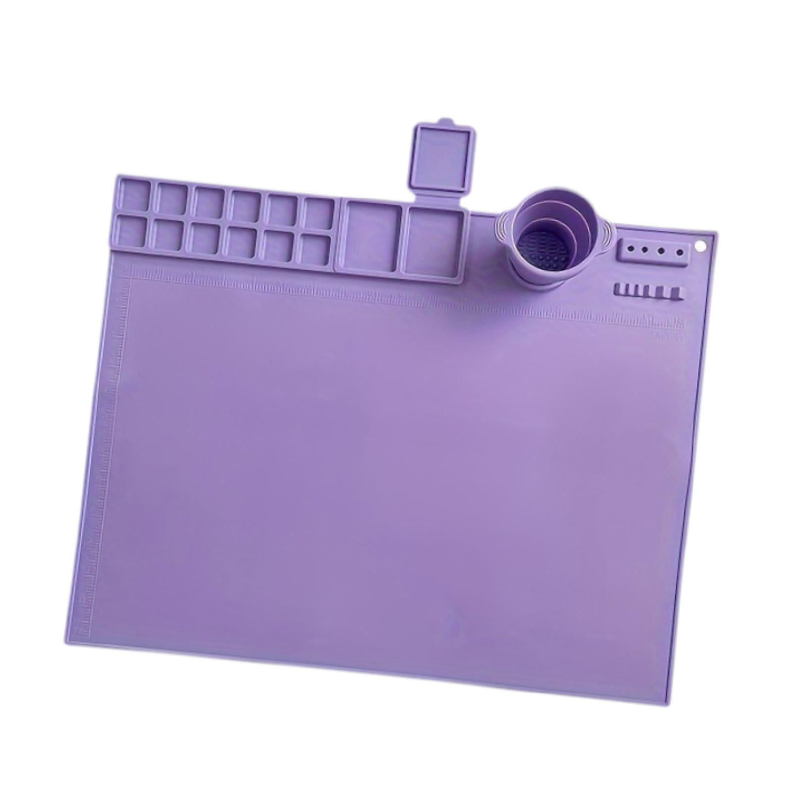 Magideal - Tapete De Silicona Para Pintar, Lámina De Silicona Antiadherente, Tapete De Pintura Lavable Para Arcilla, Bricolaje, Pintura, Dibujo, Arte Y Manualida Violeta