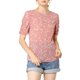 thumbnail image 5 of INSPIRE CHIC Blusas de Mujer con Fruncido Cuello Redondo Manga Corta Camisa Floral Rosa M, 5 of 7