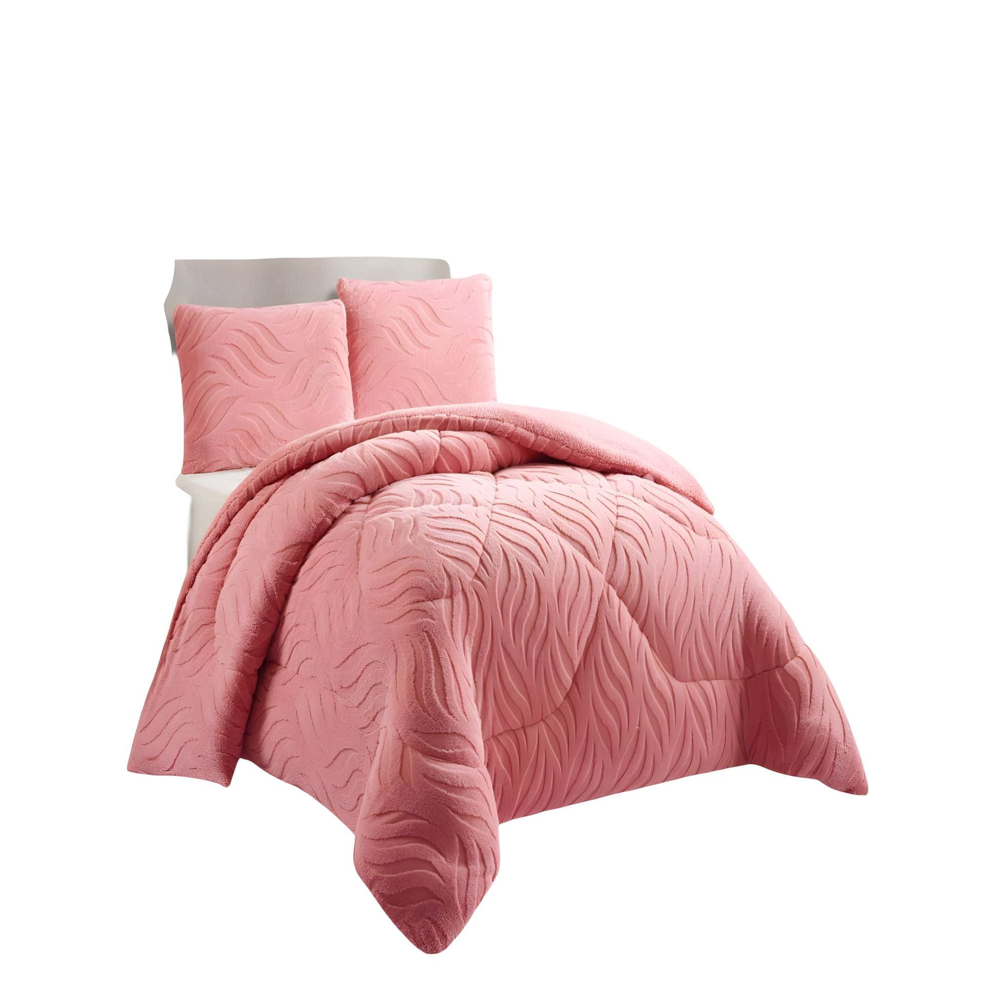 Genérico - Cobertor Sherpa Texturizado Rb King Rosado