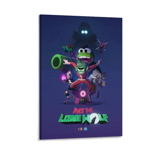 Beast Boy: Lobo Solitario Cuadro decorativo colgante - Arte de pared - Póster enmarcado - Decoración de pared - Regalos para familia, amigos y aficionados 20*30 cm