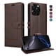 thumbnail image 3 of Premium Wallet Case for iPhone 14 Pro with Card Slots & Kickstand, Flip Cover Brown, 3 of 6