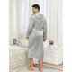 thumbnail image 2 of Bata De Baño Con Capucha Para Hombre De Invierno Grueso Cálido Gris, 2 of 3