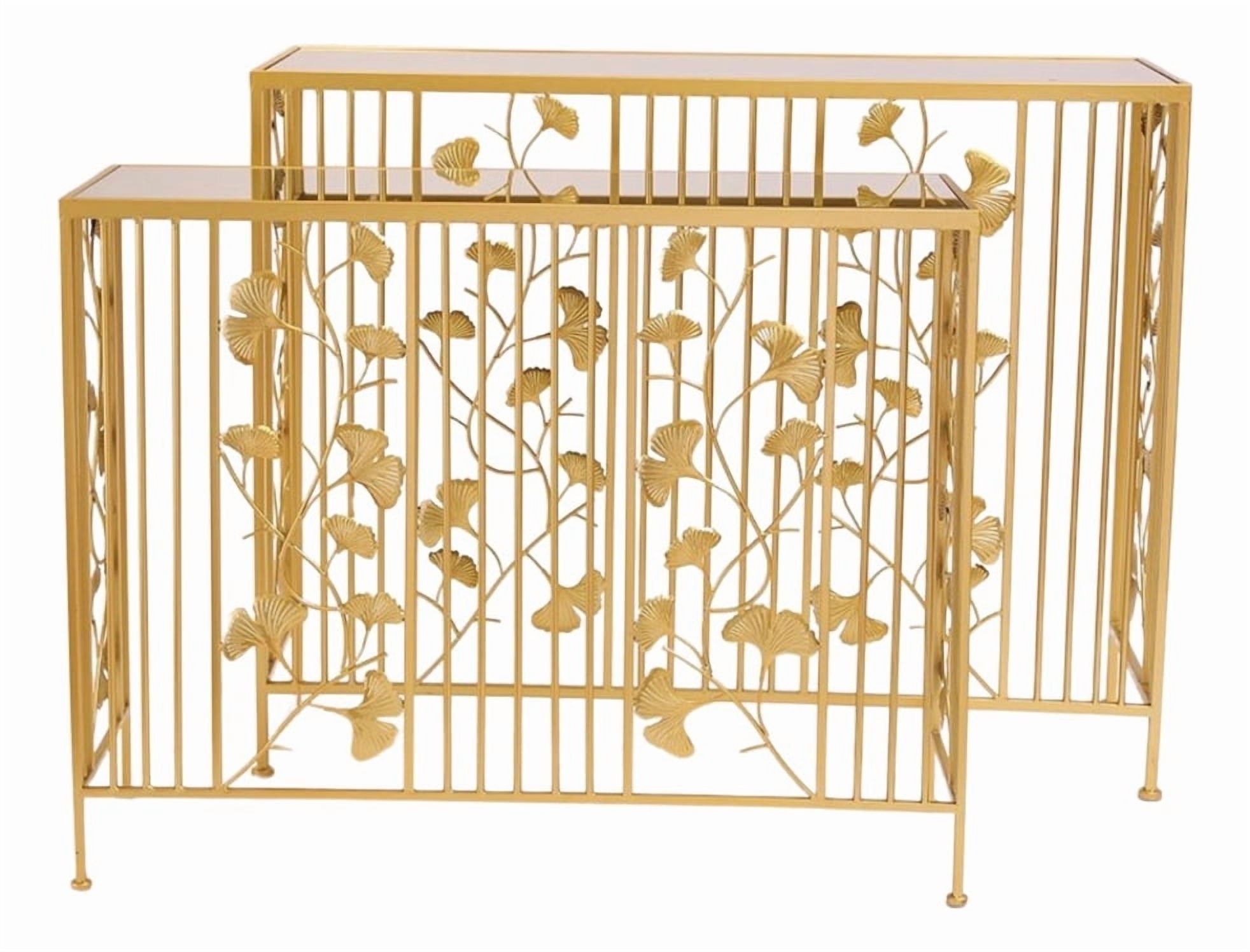 Genérico - Set 2 Mesa Centro Auxiliar Lateral Decorativa Floral Jhn