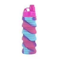 Disparo - Botella Agua Para Niños Silicona Plegable Arcoiris 500Ml Fucsia