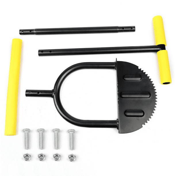 1pc, Carbon Steel Gardening Tool Sawtooth Hand Lawn Trimming Tool, Half Moon Shaped Lawn Trimmer With Handle, Manual Trimming Shovel