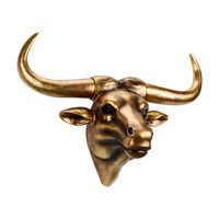 Bothyi - Simulación 3D Animal Vaca Cráneo Estilo Vintage Para Inauguración De La Casa Gabinete Oficina Aureate