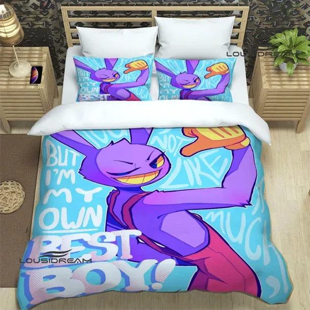 v1322 Bed Sheets THE AMAZING DIGITAL CIRCUS Bedding Sets exquisite bed supplies set duvet cover comforter set bedding set luxury birthday gift 3-Piece Bedding Set (1 Duvet Cover + 2 Pillow Shams) Bed