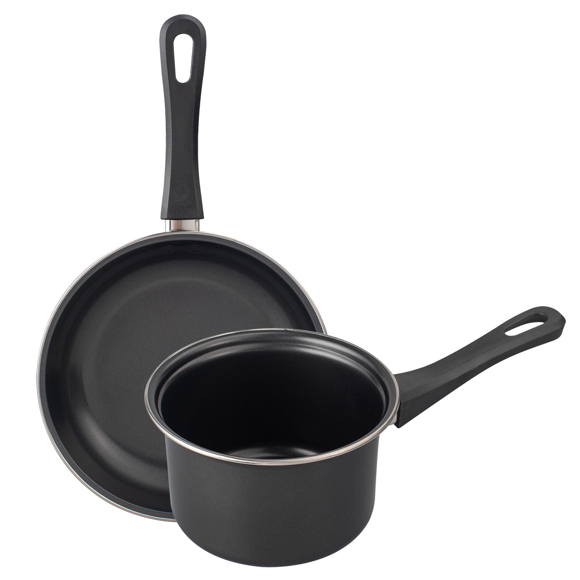Haus - Sartén + Lechero 15 - 20 Cm Acero Negro