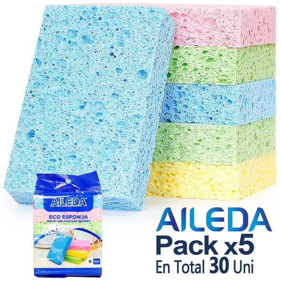 Aileda Esponja Para Cocina 6 Pzas/pqt Esponja Multicolor (En total 30 Unidades)