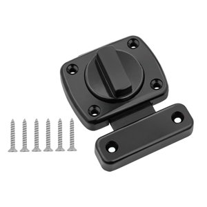 Bothyi - Cerradura De Puerta De Seguridad Para Cobertizo Con Tornillos, Pestillo Giratorio Para Puerta Interior, Pestillos Para Puerta, Color Negro