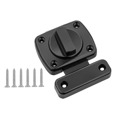 Bothyi - Cerradura De Puerta De Seguridad Para Cobertizo Con Tornillos, Pestillo Giratorio Para Puerta Interior, Pestillos Para Puerta, Color Negro