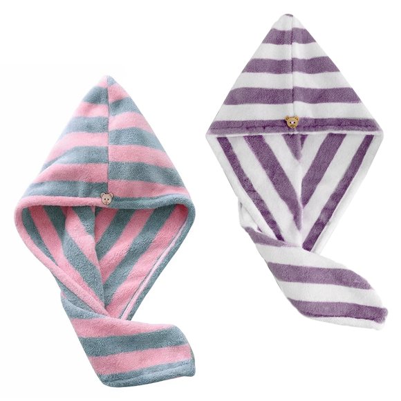 PACK X 2 GORROS TURBANTE DE MICROFIBRA lila