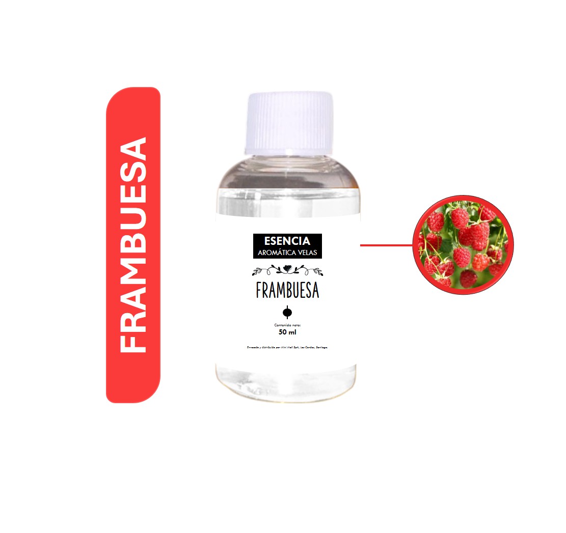 Aromas Mini Mall - Esencias Aromáticas Pura Para Velas De Soya Y Parafina 50Ml Frambuesa