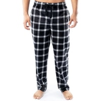 Pantalón De Pijama Para Dormir Izod Para Hombre En Micro Franela Suave Negra Talla L