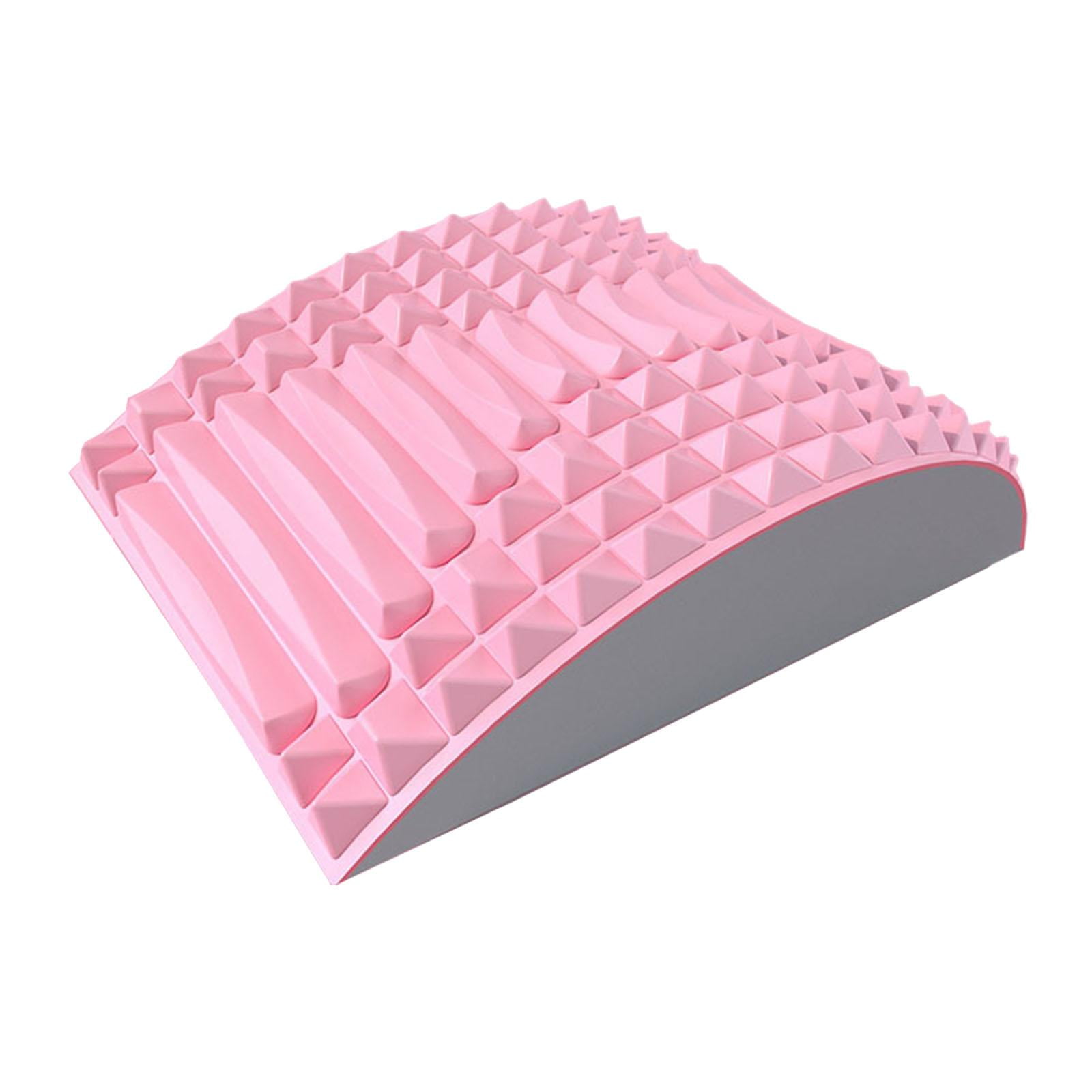 Magideal - Camilla Para Cuello Y Espalda, Dispositivo Relajante Lumbar, Masajeador De Espalda Baja Con Soporte Lumbar, Crujidor De Espalda Para Silla, Coche, Rosa
