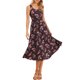 thumbnail image 1 of VESTIMENTA REFINADA Vestido sin mangas con estampado floral para el verano de las mujeres, vestido midi con cuello cuadrado y bolsillos XS Floral Rojo Marrón, 1 of 6