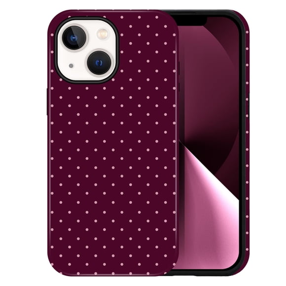 Funda DuiDuiQ para iPhone 13/14 (6,1") en color vino con lunares