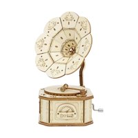 Bothyi - Rompecabezas De Madera 3D, Rompecabezas De Gramófono, Caja De Música Con Manivela, El Mejor Regalo Para Niños, Estilo A