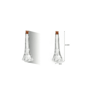 Genérico - Botella De Vidrio Torre Eiffel 23Cm Tapa De Corcho