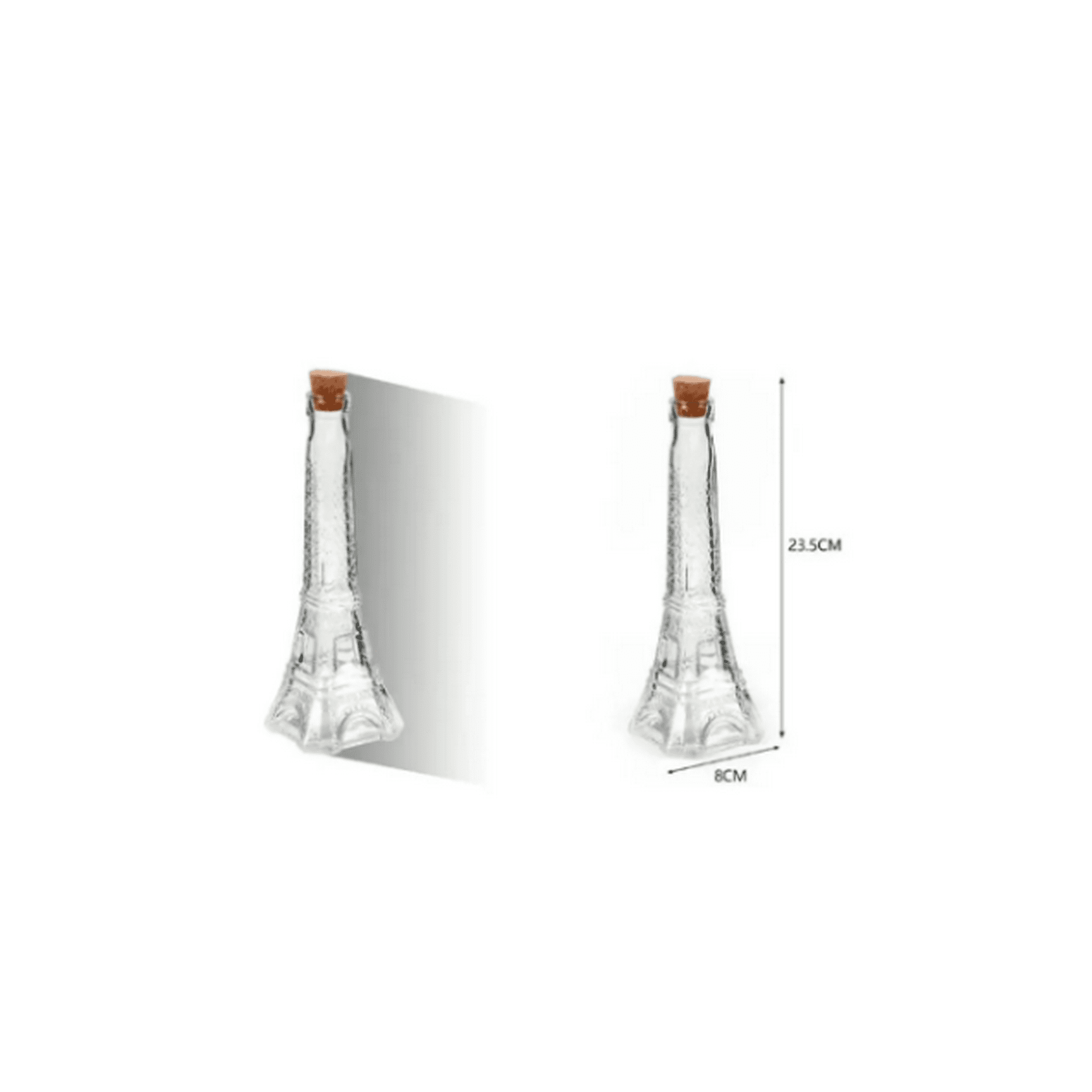 Genérico - Botella De Vidrio Torre Eiffel 23cm Tapa De Corcho