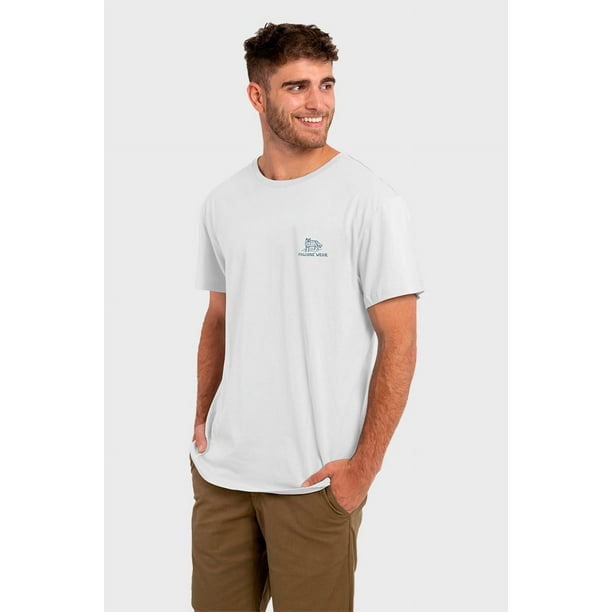 Polera Orgánica Seek And Explore V2 Blanco Hombre Falcone