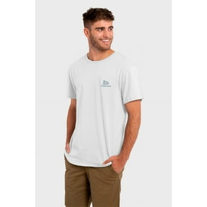 Polera Orgánica Seek And Explore V2 Blanco Hombre Falcone