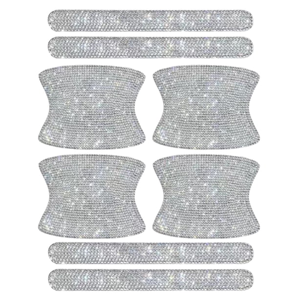 Etiquetas Engomadas De La Manija De La Puerta Del Coche Del Diamante Artificial Seguridad Del Rasguño Para El Estilo Del Coche Blanco