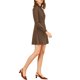 thumbnail image 4 of INSPIRE CHIC Vestido de Mujer para Regreso a Clases con Estampado de Cuadros Vichy, Cuello Simulado con Volantes, Botones Abajo, Mangas Largas, Talla XL, Marrón, 4 of 8