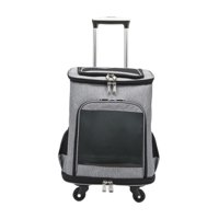 Ioensy - Transportín Multifunción Con Ruedas Y Bolsillos De Almacenamiento Para Cachorros Que Salen De Excursión En Gris