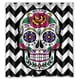 thumbnail image 1 of Cortina de ducha con diseño de calavera floral Chevron, juego de cortinas de baño con ganchos, tamaño 66 x 72 pulgadas, 1 of 3