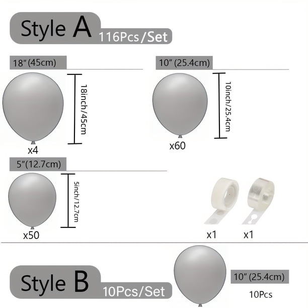 10/116pcs, Gray Balloon Garland Arch Kit Gray Balloons Different Sizes Wedding Birthday Baby Shower Theme Party Decorations, Birthday Photo Prop, Birthday Party Anniversary Party Scene Decor Arrangeme
