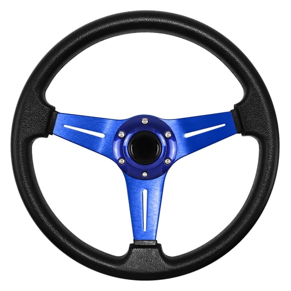 Volante QYMOPAY de 35 cm de cuero con 6 pernos – azul