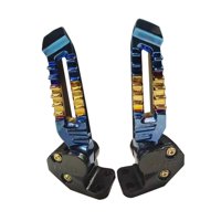 Magideal - 2 Reposapiés Plegables Para Motocicleta, De Aluminio Antideslizante, Para Montaje En Pedales, Repuesto Para Reparación De Reposapiés De Repuesto Para Azul