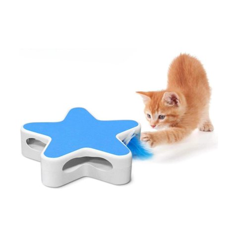 Total Click - Juguete Interactivo Para Gatos Pluma Giratoria Mascotas