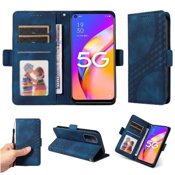 Carcasa FOXDOCK OPPO A74 5G de cuero PU, diseño acolchado clásico, protección contra caídas y rayones