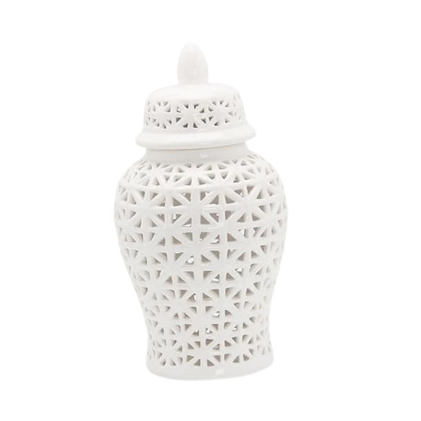 Centro De Mesa De Estilo Retro De Tarro De Jengibre Blanco Para Decoración De Sala De Estar De Mesa