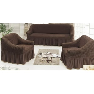 Genérico - Set De Fundas Turcas Para Sillon 3+1+1 Color Café